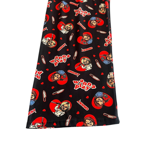 Chucky Pajama Lounge Pants Mens Size Small Black Red - Picture 3 of 10